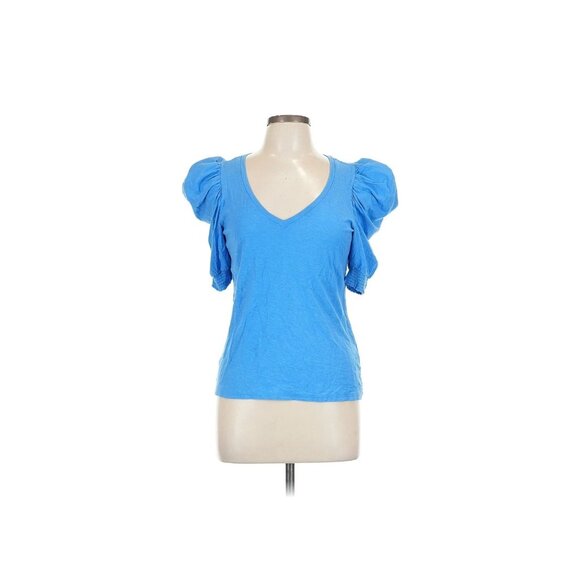 Nation LTD Tops - Nation Ltd Celine Puff Sleeve Top Royal Blue 100% Pima Cotton Sz L EUC